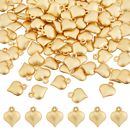 SUPERFINDINGS 100Pcs Rack Plating Brass Pendants, Long-Lasting Plated, Cadmium Free & Nickel Free & Lead Free, Heart, Real 18K Gold Plated, 10x8x3mm, Hole: 0.9mm(KK-FH0003-94)