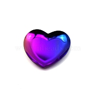 Heart Stainless Steel Jewelry Plates, Storage Tray for Rings, Necklaces, Earring, Rainbow Color, 85x90mm(PW-WG54059-01)