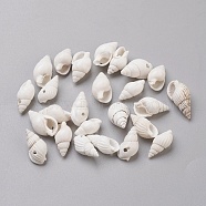 Spiral Shell Beads, White, 15~20x7~10x6~8mm, Hole: 1~1.5mm, about 1200pcs/500g(BSHE-L037-03)