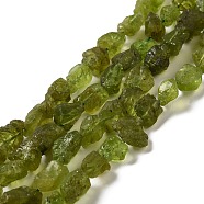 Raw Rough Natural Olive Quartz Beads Strands, Nuggets, 5.5~14x6.5~10x4.5~8mm, Hole: 1mm, about 44~46pcs/strand, 14.96''~16.14''(38~41cm)(G-I283-G07-01)