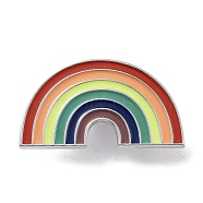 Zinc Alloy Brooches, Enamel Pins, for Backpack Clothes, Rainbow, 19x34.5x1.5mm(JEWB-Z021-02E)