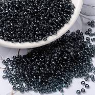 MIYUKI Round Rocailles Beads, Japanese Seed Beads, (RR152) Transparent Gray, 8/0, 3mm, Hole: 1mm, about 422~455pcs/bottle, 10g/bottle(SEED-JP0009-RR0152)