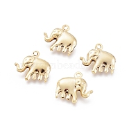 304 Stainless Steel Charms, Hollow Elephant, Golden, 14x15x5mm, Hole: 1.2mm(X-STAS-H413-13G)