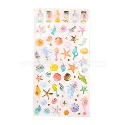 Epoxy Resin Sticker, for Scrapbooking, Travel Diary Craft, Ocean Themed Pattern, 4~32x4~65mm(DIY-A016-04D)