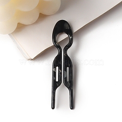 Cellulose Acetate(Resin) Claw Hair Forks, Hair Accessories for Women & Girls, Black, 69x12mm(PW-WG3B098-01)