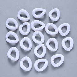 Opaque Acrylic Linking Rings, Quick Link Connectors, For Jewelry Curb Chains Making, Twist, White, 15.5x13.5x6mm, Inner Diameter: 9x6mm, about 1250pcs/500g(OACR-T023-06)