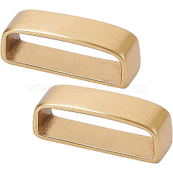 Brass Loop Keepers, Men's Belt Buckle, Rectangle, Brushed Antique Bronze, 12x44x17mm, 2pcs/box(DIY-BC0005-96)