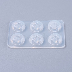 Bead Silicone Molds, Resin Casting Molds, For UV Resin, Epoxy Resin Jewelry Making, Rhombus, White, 6x4x0.7cm, Bead: 12mm, Hole: 5mm(X-DIY-F020-02-B)