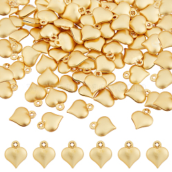 SUPERFINDINGS 100Pcs Rack Plating Brass Pendants, Long-Lasting Plated, Cadmium Free & Nickel Free & Lead Free, Heart, Real 18K Gold Plated, 10x8x3mm, Hole: 0.9mm(KK-FH0003-94)