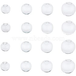 Round Mechanized Blown Glass Globe Ball Bottles, for Stud Earring or Crafts, Clear, 11~12mm, Half Hole: 3~5mm, about 200pcs/box(BLOW-PH0001-10)
