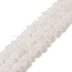 Natural White Jade Beads Strands, Star, 4x4.5x2mm, Hole: 0.8mm, about 102pcs/strand, 15.35 inch(39cm)(G-G085-B28-01)