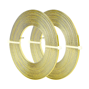 BENECREAT Aluminum Wire, Flat Craft Wire, Bezel Strip Wire for Cabochons Jewelry Making, Green Yellow, 3x1mm, about 5m/roll