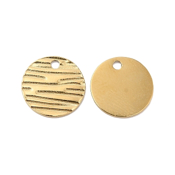 Ion Plating(IP) 304 Stainless Steel Charms, Flat Round Charm, Real 14K Gold Plated, 10.5x0.5mm, Hole: 1.2mm