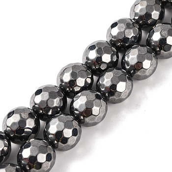 Terahertz Stone Beads Strands, Faceted, Round, 10mm, Hole: 0.8mm, about 39pcs/strand, 15.55''(39.5cm)