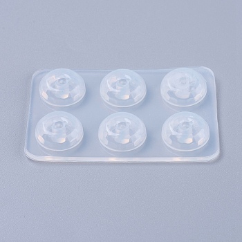 Bead Silicone Molds, Resin Casting Molds, For UV Resin, Epoxy Resin Jewelry Making, Rhombus, White, 6x4x0.7cm, Bead: 12mm, Hole: 5mm