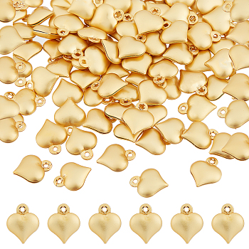 SUPERFINDINGS 100Pcs Rack Plating Brass Pendants, Long-Lasting Plated, Cadmium Free & Nickel Free & Lead Free, Heart, Real 18K Gold Plated, 10x8x3mm, Hole: 0.9mm