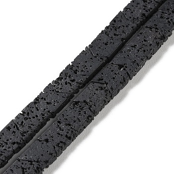Synthetic Lava Rock Dyed Beads Strands, Arrow, Black, 8~9x6~6.5x2.5mm, Hole: 0.7mm, about 54pcs/strand, 14.92''(37.9cm)