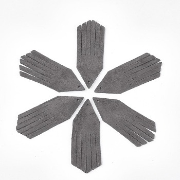 Eco-Friendly Sheepskin Leather Tassel Pendants, Slate Gray, 49x18x1mm, Hole: 1.4mm