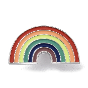 Zinc Alloy Brooches, Enamel Pins, for Backpack Clothes, Rainbow, 19x34.5x1.5mm