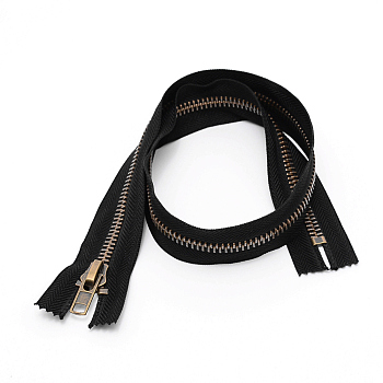 Garment Accessories, Metal with Nylon Zipper, Zip-fastener Components, Black, 68x3.5x0.3cm
