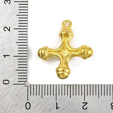 Natural Howlite & 304 Stainless Steel Cross Pendants(STAS-H221-01G-05)-3