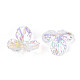 UV Plated Rainbow Acrylic Bead Caps(OACR-N158-01)-2