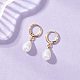 Shell Pearl Leverback Earrings(EJEW-JE06905)-1