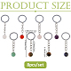8Pcs Natural Mixed Stone Keychains(KEYC-FH00068)-2