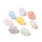 Opaque Acrylic Beads, Glitter Beads, Oval, Mixed Color, 18.5x13.5x9mm, Hole: 1.8mm, about 515pcs/500g(OACR-E015-07)