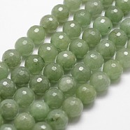 Natural Green Aventurine Beads Strands, Faceted, Round, 6mm, Hole: 1mm, about 61pcs/strand, 14.9 inch~15.1 inch(G-D840-28-6mm)