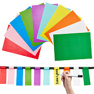 CRASPIRE 20 Sheets 10 Colors PVC Self-Adhesive Identification Cable Label Pasters, Waterproof Writable Cord Wire Label Tags, Organize Markers, Mixed Color, 297x210x0.2mm, Single: 83.5x26mm, 30pcs/sheet, 2 sheets/color(DIY-CP0007-31)