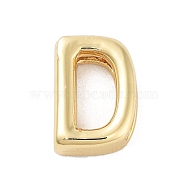 Rack Plating Brass Beads, Cadmium Free & Lead Free, Long-Lasting Plated, Real 18K Gold Plated, Letter D, 14.5x10x4.5mm, Hole: 1.5x10.5mm(KK-A208-10D)