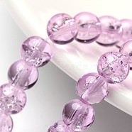 Plum Crackle Glass Round Beads Strands, 6mm, Hole: 1.3~1.6mm, about 133pcs/strand, 31.4 inch(X-CCG-Q002-6mm-04)