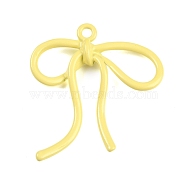 Baking Paint Alloy Pendants, Bowknot, Champagne Yellow, 45x42x6mm, Hole: 3mm(FIND-G080-02E)