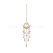 Glass Wind Chimes, Suncatcher Pendant Decorations, Sun, 400mm(WICH-PW0001-27B)