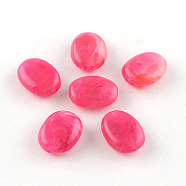 Oval Imitation Gemstone Acrylic Beads, Deep Pink, 19x15x7mm, Hole: 2mm, about 330pcs/500g(OACR-R047-22)