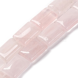 Natural Rose Quartz Beads Strands, Rectangle, Rectangle, 18x13.5x5.5mm, Hole: 1.2mm, about 22pcs/strand, 15.75 inch(40cm)(G-T047-B15-01)