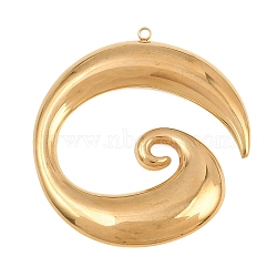 304 Stainless Steel Pendants, Spiral Charms, Golden, 48.5x45x4mm, Hole: 1.8mm(SA-CBA6E67-10G)
