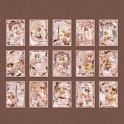 30 Sheets Vintage Lady Scrapbook Paper Pads, for DIY Album Scrapbook, Greeting Card, Background Paper, Rectangle, Pink, 140x100mm(PW-WG42261-02)