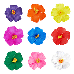 9Pcs 9 Colors Flower EVA Alligator Hair Accessories, Alloy Claw Hair Clips, Golden, Mixed Color, 100x100x36mm, 1pc/color(PHAR-PH0001-25)