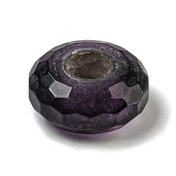Glass European Beads, Large Hole Beads, Wheel, Faceted, Purple, 14.5x6.5mm, Hole: 5.5mm(GLAA-XCP0001-41B)
