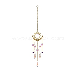 Glass Wind Chimes, Suncatcher Pendant Decorations, Sun, 400mm(WICH-PW0001-27B)