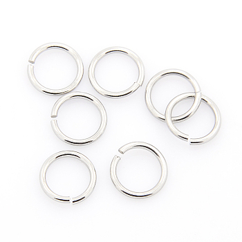 304 Stainless Steel Open Jump Rings, Stainless Steel Color, 10x1.2mm, Inner Diameter: 7.6mm, about 1000pcs/bag