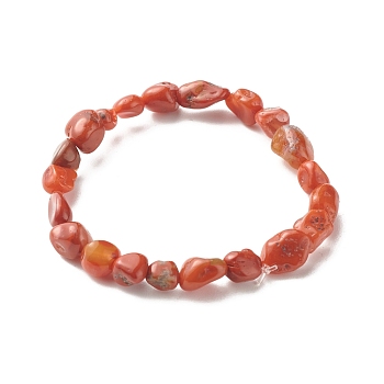 Natural Red Jasper Beads Stretch Bracelet for Kids, Inner Diameter: 1-5/8 inch(4cm)