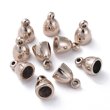 Lead Free & Nickel Free Light Gold Plated Alloy Cord Ends, Long-Lasting Plated, 12x8mm, Hole: 1.5mm, 5.5mm inner diameter
