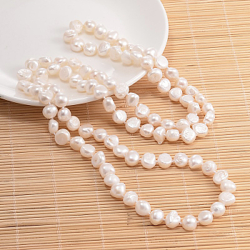 Natural Pearl Nuggets Beaded Necklace, Seashell Color, 47.2 inch