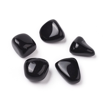 Natural Black Obsidian Beads, Healing Stones, for Energy Balancing Meditation Therapy, Tumbled Stone, Vase Filler Gems, Dyed & Heated, No Hole/Undrilled, Nuggets, 20~35x13~23x8~22mm
