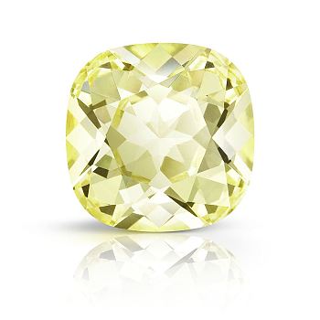 Preciosa&reg MAXIMA Crystal Fancy Stones, Czech Crystal, 435 36 132 Cushion Square, Dura Foiling, 80100 Jonquil, 12x12mm