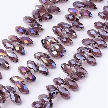 Electroplate Glass Faceted Teardrop Beads Strands(EGLA-D014-03)-3