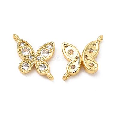 Real 18K Gold Plated Butterfly Brass+Cubic Zirconia Links